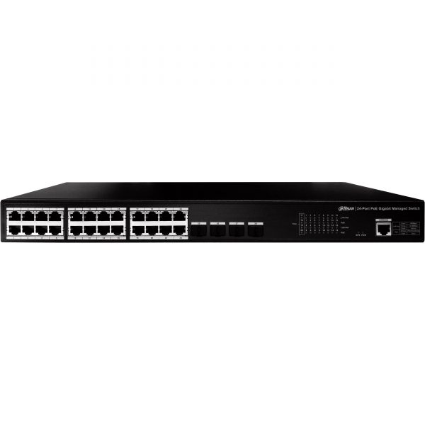 Dahua – 24 Kanal PoE Gigabit Yönetilebilir Switch ( 24GE PoE +4 GE SFP )